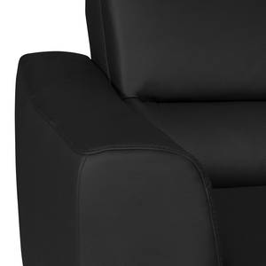 Canapé d’angle Vercheny II Imitation cuir - Cuir Mabel: Noir - Méridienne courte montable des deux côtés - Sans fonction couchage