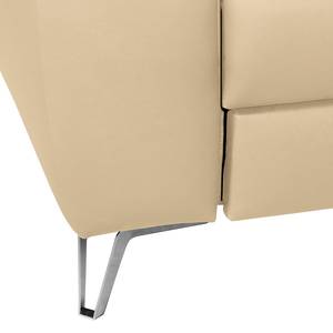 Canapé d’angle Vercheny II Imitation cuir - Cuir Mabel: Beige - Méridienne courte montable des deux côtés - Avec fonction couchage