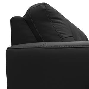 Canapé d’angle Heimari I Imitation cuir - Cuir Mabel: Noir - Méridienne courte à gauche (vue de face) - Avec fonction couchage