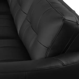 Canapé d’angle Heimari II Imitation cuir - Cuir Mabel: Noir - Méridienne longue à gauche (vue de face) - Avec fonction couchage