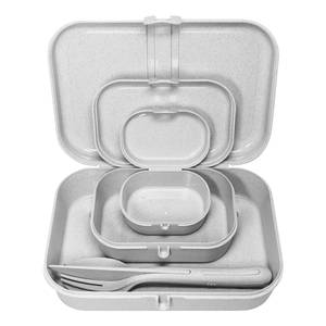 Lunchbox incl. set bestek Pascal Ready polypropeen - grijs - Grijs