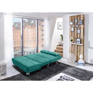 Slaapbank Rakir microvezel - Microvezel Enza: Turquoise - Breedte: 120 cm