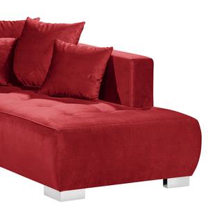 Ecksofa Savon Microfaser Faria: Rot - Longchair davorstehend rechts