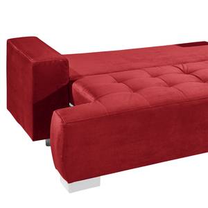 Ecksofa Savon Microfaser Faria: Rot - Longchair davorstehend rechts