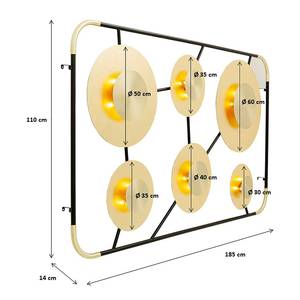 Wandleuchte Disc Stahl - 19-flammig