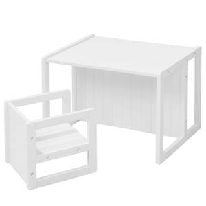 Tabouret réversible Blanc - Bois manufacturé - 30 x 30 x 30 cm