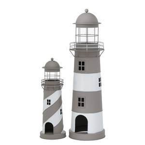 Lanternes Amrum (lot de 2) Fer - Gris / Blanc