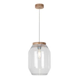 Hanglamp Vaso II transparant glas/massief eikenhout - 1 lichtbron