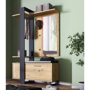 Compacte garderobe Hondo Artisan eikenhouten look/zwart