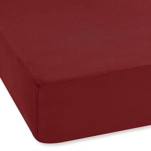 Drap-housse en flanelle Refibra Coton / Lyocell - Rouge foncé - 100 x 200 cm