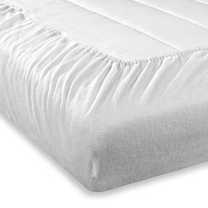 Drap-housse en flanelle Gots Coton certifié GOTS (Global Organic Textile Standard) - Blanc - 140 x 200 cm