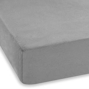 Drap-housse en flanelle Gots Coton certifié GOTS (Global Organic Textile Standard) - Argenté - 90 x 200 cm