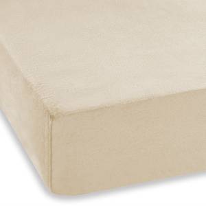 Drap-housse en flanelle Gots Coton certifié GOTS (Global Organic Textile Standard) - Beige - 160 x 200 cm
