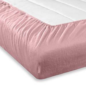 Drap-housse en flanelle Gots Coton certifié GOTS (Global Organic Textile Standard) - Rose vieilli - 160 x 200 cm