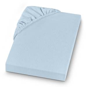 Drap-housse en flanelle Gots Coton certifié GOTS (Global Organic Textile Standard) - Bleu clair - 140 x 200 cm