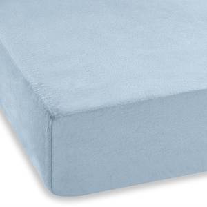 Drap-housse en flanelle Gots Coton certifié GOTS (Global Organic Textile Standard) - Bleu clair - 140 x 200 cm