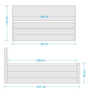 Boxspring Noris Grijs - Textiel - 181 x 113 x 213 cm