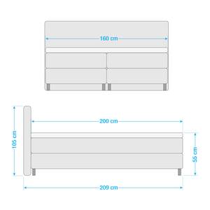 Boxspring Matei Grijs - 160 x 200cm