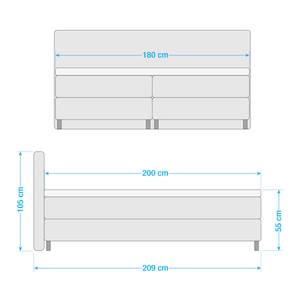 Boxspringbett Matei Grau - 180 x 200cm