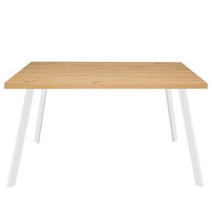 Bureau Unieux II Imitation chêne noueux - Largeur : 120 cm - Blanc