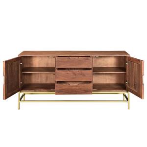 Sideboard Puyo Akazie massiv / Metall - Akazie / Gold