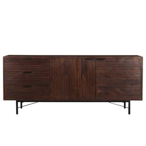 Sideboard Angun Akazie massiv / Metall - Akazie Dunkel / Schwarz