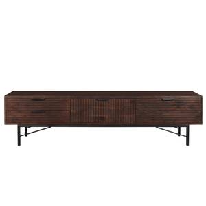 Tv-meubel Angun massief acaciahout/metaal - donker acaciahout/zwart