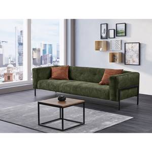 Sofa Vernioz (3-Sitzer) Webstoff - Samt Adela: Graubraun