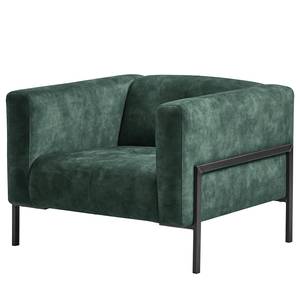 Fauteuil Vernioz geweven stof - Velours Adela: Grijs