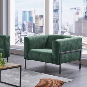 Fauteuil Vernioz geweven stof - Velours Adela: Grijs