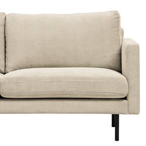 Hoekbank LANDOS met chaise longue Corduroy Licia: Zandkleurig - Longchair vooraanzicht links