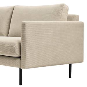 Ecksofa LANDOS mit Longchair Cordstoff Licia: Sand - Longchair davorstehend links