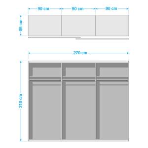 Armoire à portes coulissantes Sulzbach Marron - Gris - Bois manufacturé - 270 x 210 x 65 cm