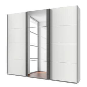 Armoire à portes coulissantes Bern Blanc / Acier inoxydable - 225 x 210 cm