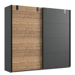 Schwebetürenschrank Malmoe Edeltanne Dekor / Graphit - Breite: 225 cm - Ohne Spiegeltür/-en