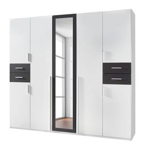 Drehtürenschrank Vegas Weiß / Graphit - Breite: 225 cm