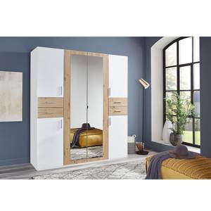 Armoire Vegas Blanc / Chêne - Largeur : 180 cm