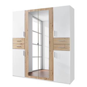 Armoire Vegas Blanc / Chêne - Largeur : 180 cm