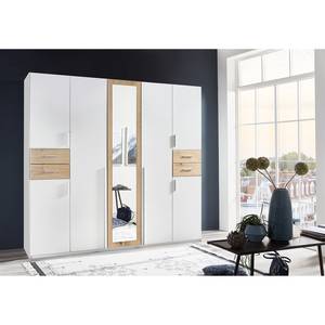 Armoire Vegas Blanc / Chêne - Largeur : 225 cm