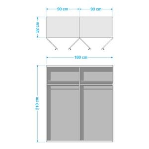 Schlafzimmer-Set Malmoe I (4-teilig) Edeltanne Dekor / Graphit - 140 x 200cm - Breite: 180 cm