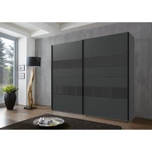 Schwebetürenschrank Altona II Hochglanz Grau / Graphit - 225 x 208 cm