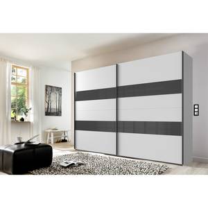 Armoire à portes coulissantes Altona 2 Blanc / Gris brillant - 270 x 236 cm