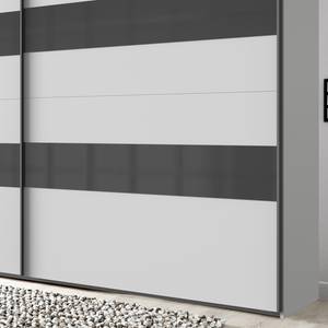Armoire à portes coulissantes Altona 2 Blanc / Gris brillant - 225 x 208 cm
