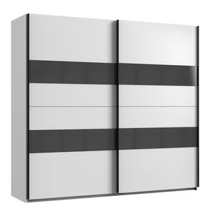 Armoire à portes coulissantes Altona 2 Blanc / Gris brillant - 225 x 208 cm