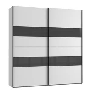 Armoire à portes coulissantes Altona 2 Blanc / Gris brillant - 225 x 236 cm