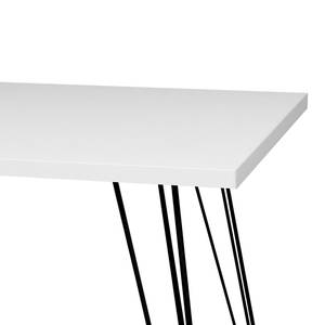 Schreibtisch Unieux Matt Weiß - Breite: 120 cm - Schwarz