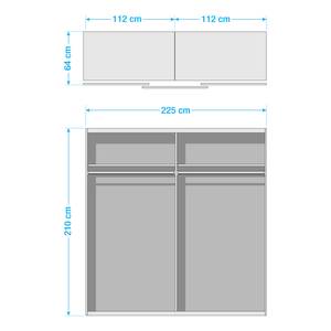 Schwebetürenschrank Bern Eiche Artisan Dekor / Weiß - 225 x 210 cm