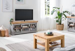 Tv-meubel Antton acaciahout/massief mangohout - grijs/mangohout