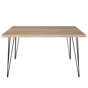 Bureau Unieux Grof gezaagd eikenhouten look - Breedte: 120 cm - Zwart