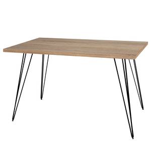 Bureau Unieux Grof gezaagd eikenhouten look - Breedte: 140 cm - Zwart